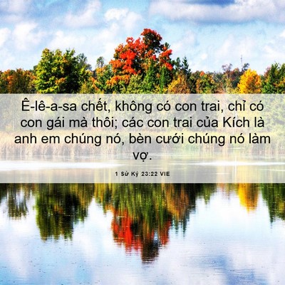 Picture 06 - 1 Sử Ký 23:22 VIE - Ê-lê-a-sa chết, không có con trai, chỉ - Bible Verse Picture