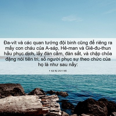 Picture 06 - 1 Sử Ký 25:1 VIE - Đa-vít và các quan tướng đội binh cũng - Bible Verse Picture