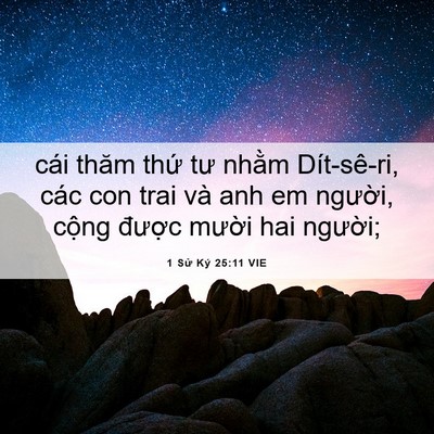 Picture 06 - 1 Sử Ký 25:11 VIE - cái thăm thứ tư nhằm Dít-sê-ri, các con - Bible Verse Picture