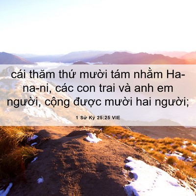 Picture 06 - 1 Sử Ký 25:25 VIE - cái thăm thứ mười tám nhằm Ha-na-ni, - Bible Verse Picture