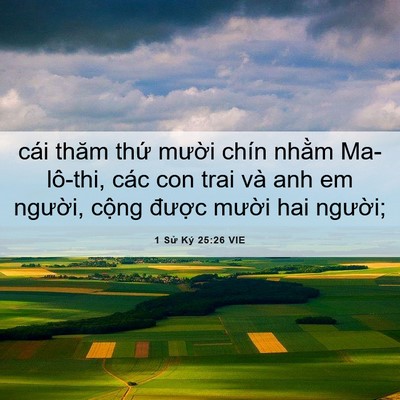 Picture 06 - 1 Sử Ký 25:26 VIE - cái thăm thứ mười chín nhằm Ma-lô-thi, - Bible Verse Picture