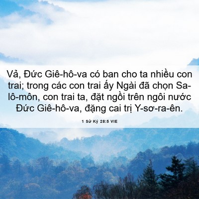 Picture 06 - 1 Sử Ký 28:5 VIE - Vả, Đức Giê-hô-va có ban cho ta nhiều - Bible Verse Picture