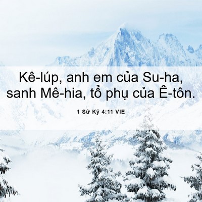 Picture 06 - 1 Sử Ký 4:11 VIE - Kê-lúp, anh em của Su-ha, sanh Mê-hia, tổ - Bible Verse Picture