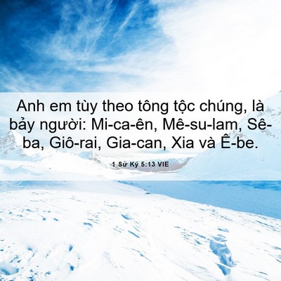Picture 06 - 1 Sử Ký 5:13 VIE - Anh em tùy theo tông tộc chúng, là bảy - Bible Verse Picture