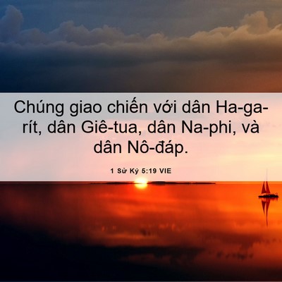 Picture 06 - 1 Sử Ký 5:19 VIE - Chúng giao chiến với dân Ha-ga-rít, dân - Bible Verse Picture