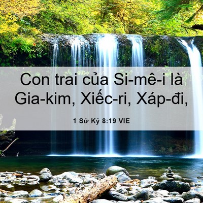 Picture 06 - 1 Sử Ký 8:19 VIE - Con trai của Si-mê-i là Gia-kim, Xiếc-ri, - Bible Verse Picture