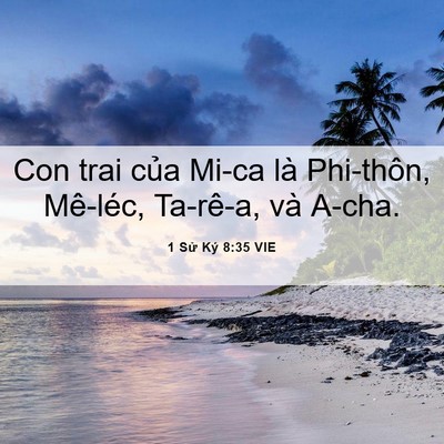 Picture 06 - 1 Sử Ký 8:35 VIE - Con trai của Mi-ca là Phi-thôn, Mê-léc, - Bible Verse Picture