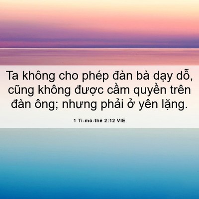 Picture 06 - 1 Ti-mô-thê 2:12 VIE - Ta không cho phép đàn bà dạy dỗ, cũng - Bible Verse Picture