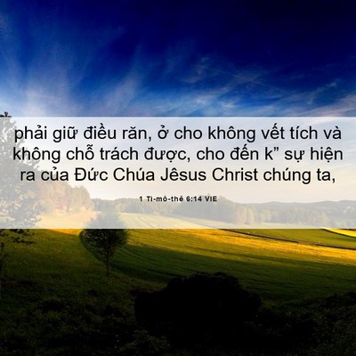 Picture 06 - 1 Ti-mô-thê 6:14 VIE - phải giữ điều răn, ở cho không vết - Bible Verse Picture
