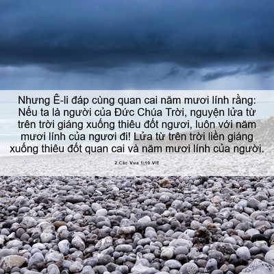 Picture 06 - 2 Các Vua 1:10 VIE - Nhưng Ê-li đáp cùng quan cai năm mươi - Bible Verse Picture