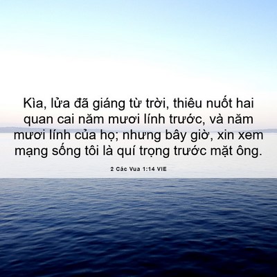 Picture 06 - 2 Các Vua 1:14 VIE - Kìa, lửa đã giáng từ trời, thiêu - Bible Verse Picture