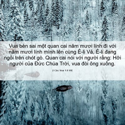 Picture 06 - 2 Các Vua 1:9 VIE - Vua bèn sai một quan cai năm mươi lính đi - Bible Verse Picture