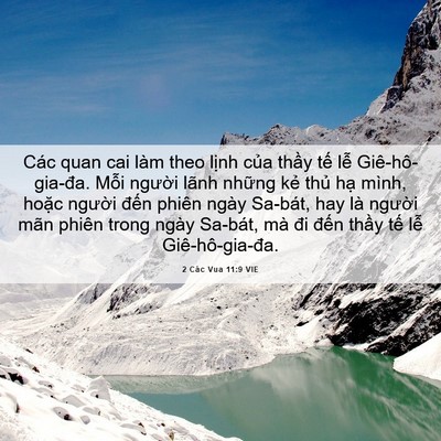 Picture 06 - 2 Các Vua 11:9 VIE - Các quan cai làm theo lịnh của thầy tế - Bible Verse Picture