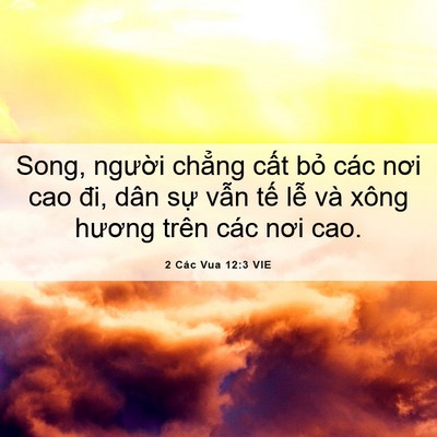 Picture 06 - 2 Các Vua 12:3 VIE - Song, người chẳng cất bỏ các nơi cao - Bible Verse Picture
