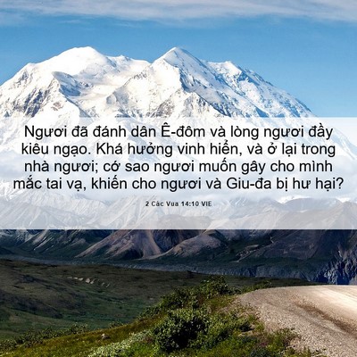 Picture 06 - 2 Các Vua 14:10 VIE - Ngươi đã đánh dân Ê-đôm và lòng - Bible Verse Picture