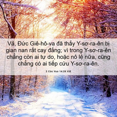 Picture 06 - 2 Các Vua 14:26 VIE - Vả, Đức Giê-hô-va đã thấy Y-sơ-ra-ên - Bible Verse Picture