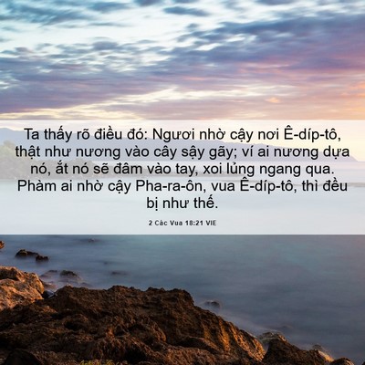 Picture 06 - 2 Các Vua 18:21 VIE - Ta thấy rõ điều đó: Ngươi nhờ cậy - Bible Verse Picture
