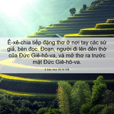 Picture 06 - 2 Các Vua 19:14 VIE - Ê-xê-chia tiếp đặng thơ ở nơi tay các - Bible Verse Picture