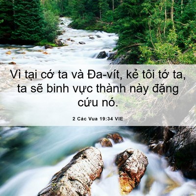 Picture 06 - 2 Các Vua 19:34 VIE - Vì tại cớ ta và Đa-vít, kẻ tôi tớ - Bible Verse Picture