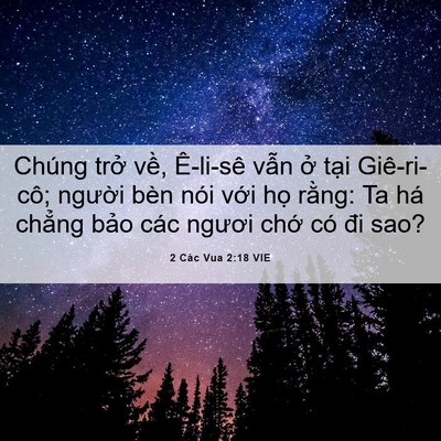 Picture 06 - 2 Các Vua 2:18 VIE - Chúng trở về, Ê-li-sê vẫn ở tại - Bible Verse Picture