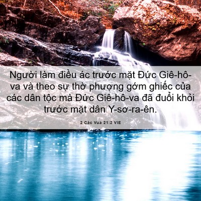 Picture 06 - 2 Các Vua 21:2 VIE - Người làm điều ác trước mặt Đức - Bible Verse Picture