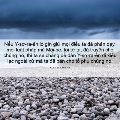 Picture 06 - 2 Các Vua 21:8 VIE - Nếu Y-sơ-ra-ên lo gìn giữ mọi điều ta - Bible Verse Picture