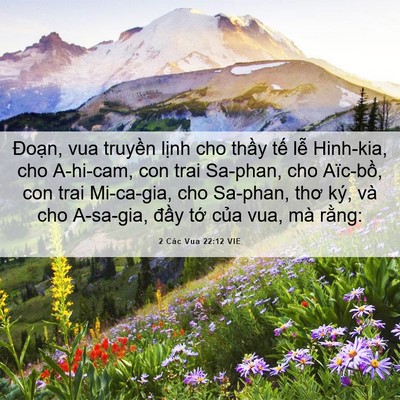 Picture 06 - 2 Các Vua 22:12 VIE - Đoạn, vua truyền lịnh cho thầy tế lễ - Bible Verse Picture