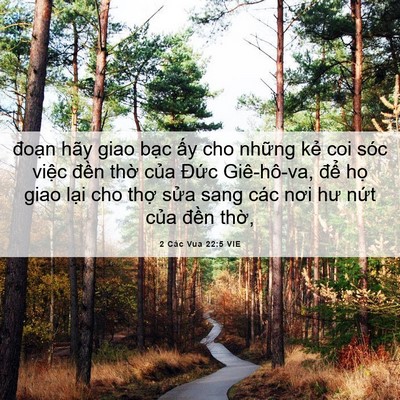 Picture 06 - 2 Các Vua 22:5 VIE - đoạn hãy giao bạc ấy cho những kẻ coi - Bible Verse Picture