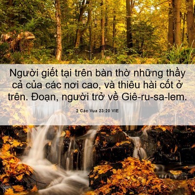 Picture 06 - 2 Các Vua 23:20 VIE - Người giết tại trên bàn thờ những - Bible Verse Picture