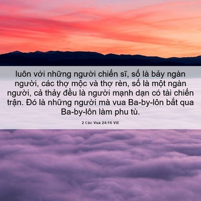 Picture 06 - 2 Các Vua 24:16 VIE - luôn với những người chiến sĩ, số - Bible Verse Picture