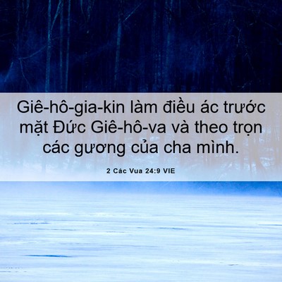 Picture 06 - 2 Các Vua 24:9 VIE - Giê-hô-gia-kin làm điều ác trước mặt - Bible Verse Picture