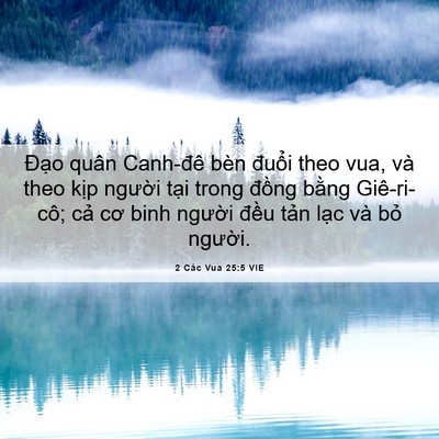 Picture 06 - 2 Các Vua 25:5 VIE - Đạo quân Canh-đê bèn đuổi theo vua, và - Bible Verse Picture
