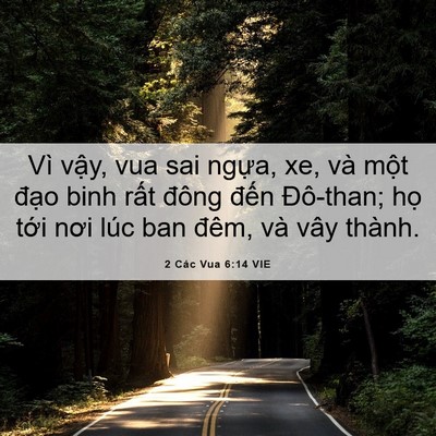 Picture 06 - 2 Các Vua 6:14 VIE - Vì vậy, vua sai ngựa, xe, và một đạo - Bible Verse Picture