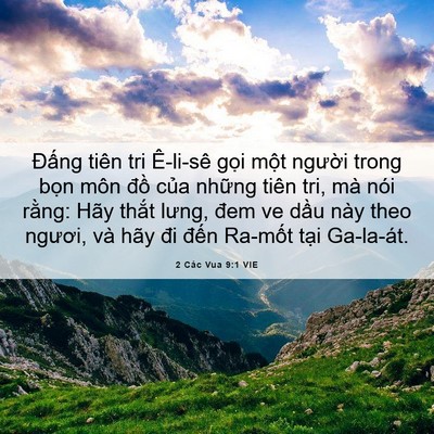 Picture 06 - 2 Các Vua 9:1 VIE - Đấng tiên tri Ê-li-sê gọi một người - Bible Verse Picture