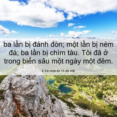 Picture 06 - 2 Cô-rinh-tô 11:25 VIE - ba lần bị đánh đòn; một lần bị ném - Bible Verse Picture