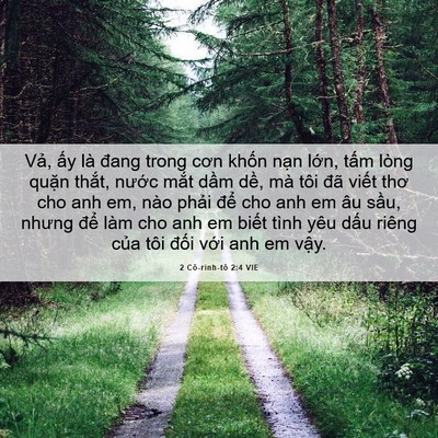 Picture 06 - 2 Cô-rinh-tô 2:4 VIE - Vả, ấy là đang trong cơn khốn nạn - Bible Verse Picture