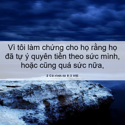 Picture 06 - 2 Cô-rinh-tô 8:3 VIE - Vì tôi làm chứng cho họ rằng họ đã - Bible Verse Picture