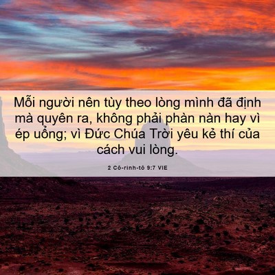 Picture 06 - 2 Cô-rinh-tô 9:7 VIE - Mỗi người nên tùy theo lòng mình đã - Bible Verse Picture
