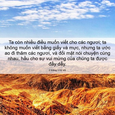 Picture 06 - 2 Giăng 1:12 VIE - Ta còn nhiều điều muốn viết cho các - Bible Verse Picture