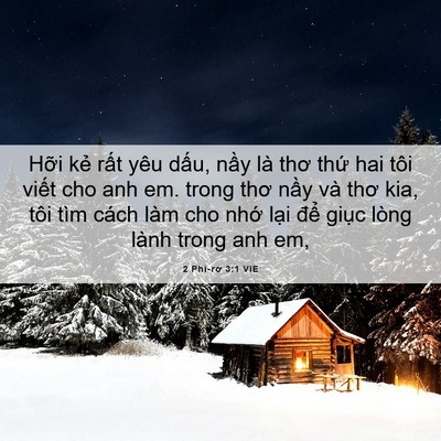 Picture 06 - 2 Phi-rơ 3:1 VIE - Hỡi kẻ rất yêu dấu, nầy là thơ thứ - Bible Verse Picture