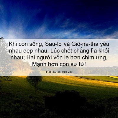 Picture 06 - 2 Sa-mu-ên 1:23 VIE - Khi còn sống, Sau-lơ và Giô-na-tha yêu - Bible Verse Picture