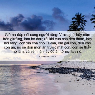 Picture 06 - 2 Sa-mu-ên 13:5 VIE - Giô-na-đáp nói cùng người rằng: Vương - Bible Verse Picture