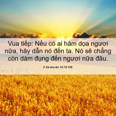 Picture 06 - 2 Sa-mu-ên 14:10 VIE - Vua tiếp: Nếu có ai hăm dọa ngươi - Bible Verse Picture