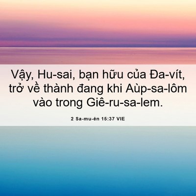 Picture 06 - 2 Sa-mu-ên 15:37 VIE - Vậy, Hu-sai, bạn hữu của Đa-vít, trở - Bible Verse Picture