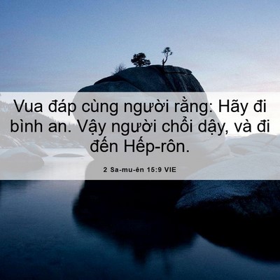 Picture 06 - 2 Sa-mu-ên 15:9 VIE - Vua đáp cùng người rằng: Hãy đi bình - Bible Verse Picture