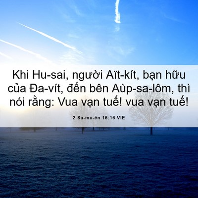 Picture 06 - 2 Sa-mu-ên 16:16 VIE - Khi Hu-sai, người Aït-kít, bạn hữu của - Bible Verse Picture