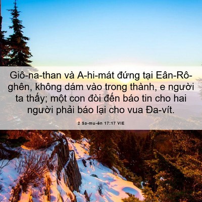 Picture 06 - 2 Sa-mu-ên 17:17 VIE - Giô-na-than và A-hi-mát đứng tại - Bible Verse Picture