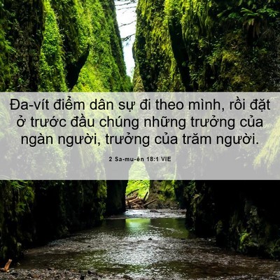 Picture 06 - 2 Sa-mu-ên 18:1 VIE - Đa-vít điểm dân sự đi theo mình, rồi - Bible Verse Picture