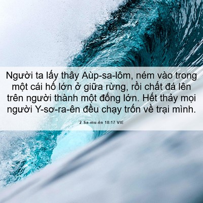 Picture 06 - 2 Sa-mu-ên 18:17 VIE - Người ta lấy thây Aùp-sa-lôm, ném vào - Bible Verse Picture