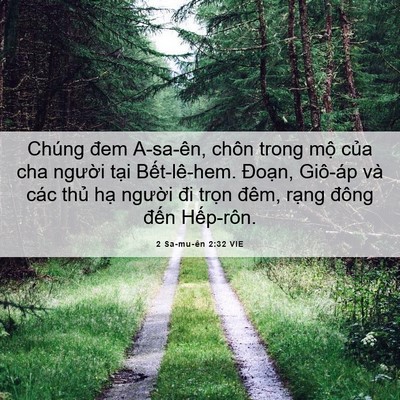 Picture 06 - 2 Sa-mu-ên 2:32 VIE - Chúng đem A-sa-ên, chôn trong mộ của cha - Bible Verse Picture